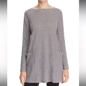 Eileen Fisher 100% Organic Linen Striped Tunic Size XS